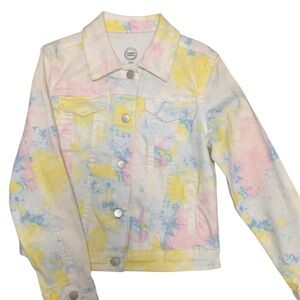 Tie-Dye Pastel Jean Jacket Girls Size 6-6X